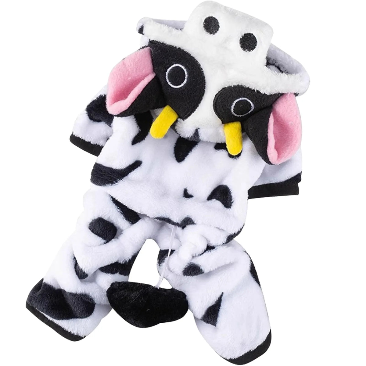 Costume Mucca per Cani – Tutina Calda in Peluche per Halloween e Natale