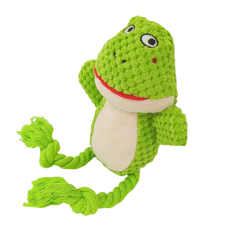 Gioco in Peluche e Corda per Cani | Design Carino con Squittio Interattivo 18x15 cm