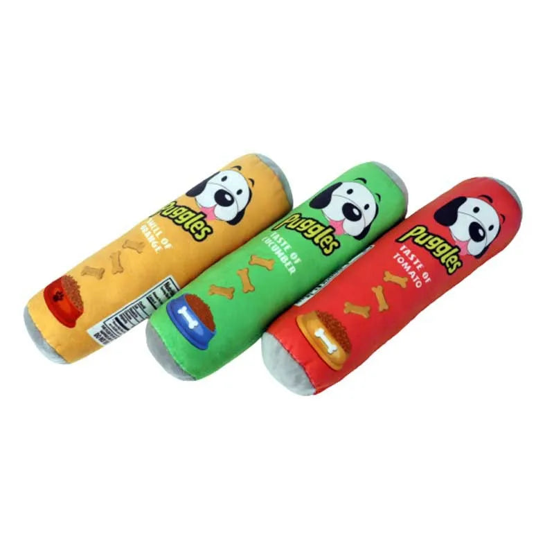 Gioco Tubo di Patatine per Cani in Pile Squeaky | Per Cani Piccoli e Medi ø 8x25 cm - Partenopet