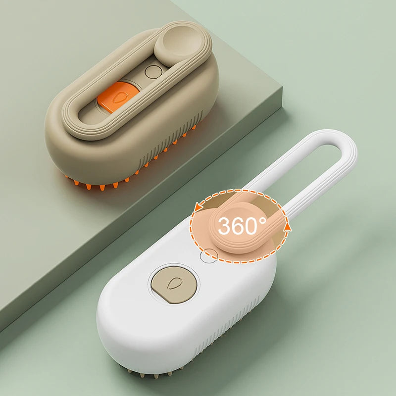 Spazzola a vapore 3 in 1 per Gatti, pettine per gatti a vapore, con impugnatura girevole a 360°, pettine massaggiante multifunzionale in silicone