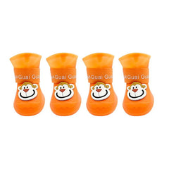 Scarpe Impermeabili per Cani in PVC Antiscivolo | Set 4 Stivaletti S-XXL – Orange