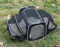 Trasportino Espandibile per Cani Piccoli e Gatti – Borsa Pieghevole Traspirante S/L – WHITE
