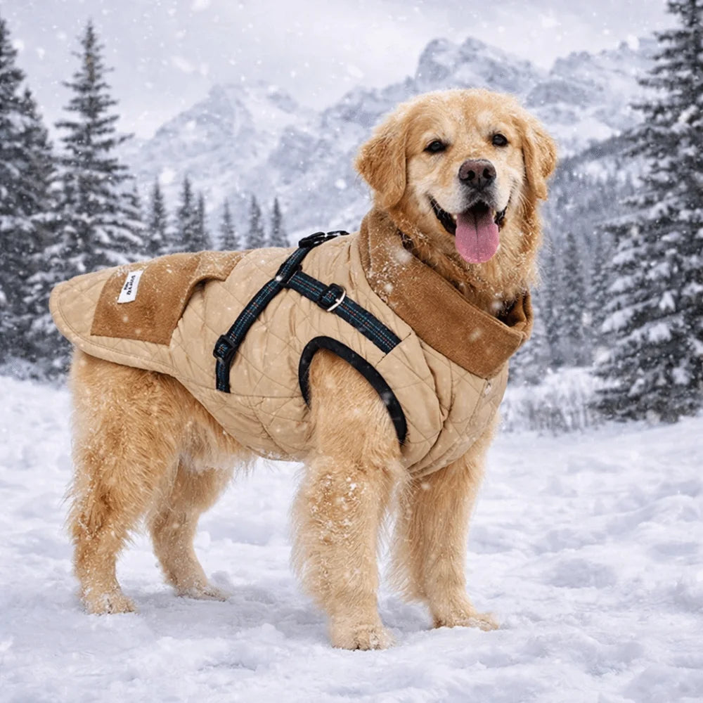 Cappotto Invernale per Cani con Pettorina Riflettente – Imbottito e Caldo in Pile S-2XL