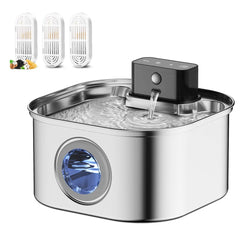Fontanella Wireless per Gatti 3,2L in Acciaio Inox 304 con Sensore e Filtro – Charging Induction