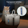 Fontanella Automatica 2,2 L in Acciaio Inox per Gatti e Cani con Filtro e Indicatore del Livello dell’Acqua