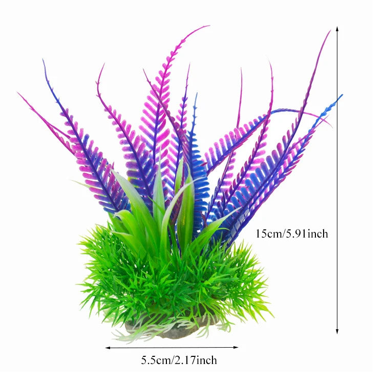 Pianta Artificiale per Acquario – Decorazione Realistica in Plastica – Erba Acquatica Subacquea per Allestimento Vasca Pesci