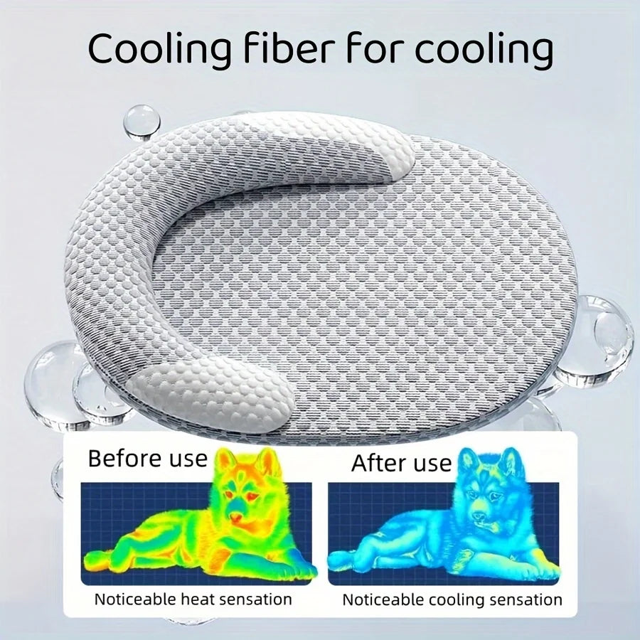 Cooling Dog Bed Oval – Cuccia Refrigerante Ovale per Cani e Gatti, Letto Rinfrescante ad Alta Dissipazione di Calore con Cuscino Ergonomico e Fodera Lavabile