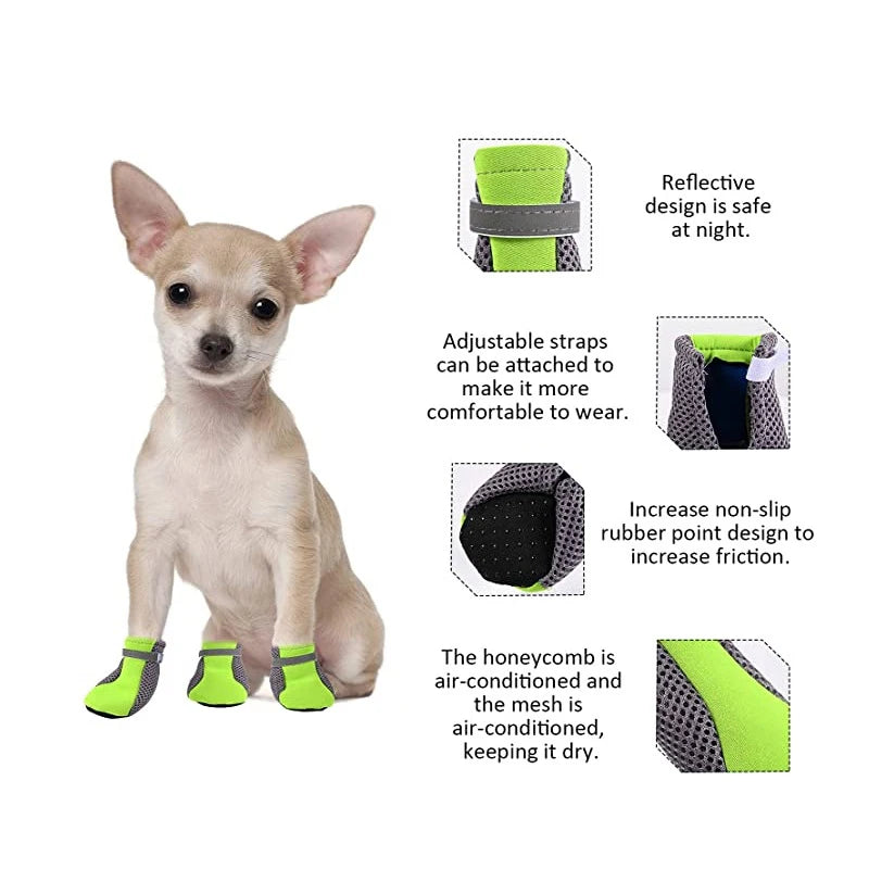 Scarpe per Cani Traspiranti e Impermeabili | Stivaletti Antiscivolo Riflettenti per Cani di Piccola e Media Taglia