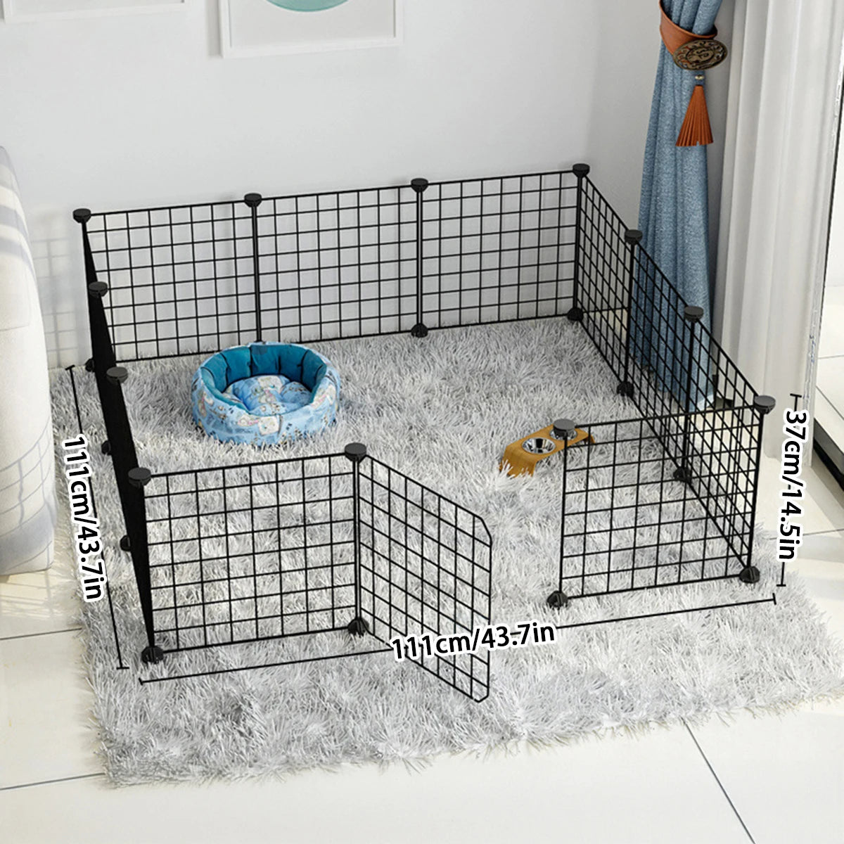 Recinto Modulare per Cani e Cuccioli | Box da Interno in Rete Metallica con Porta