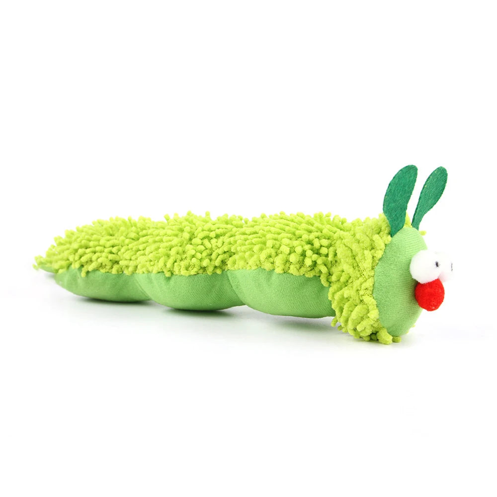 Gioco per Gatti Bruco con Erba Gatta e Silvervine | Cat Chew Toy per Igiene Dentale e Divertimento