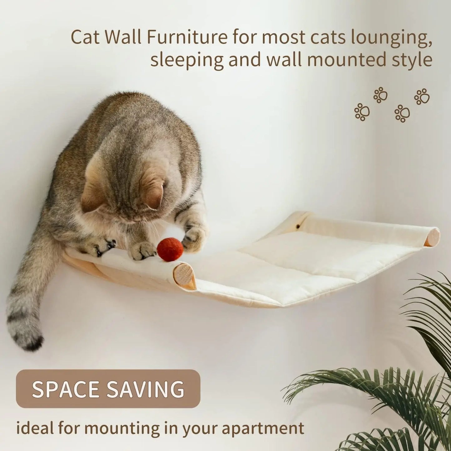 Amaca da Parete per Gatti 53×37 cm | Cuccia Sospesa e Mensola Relax