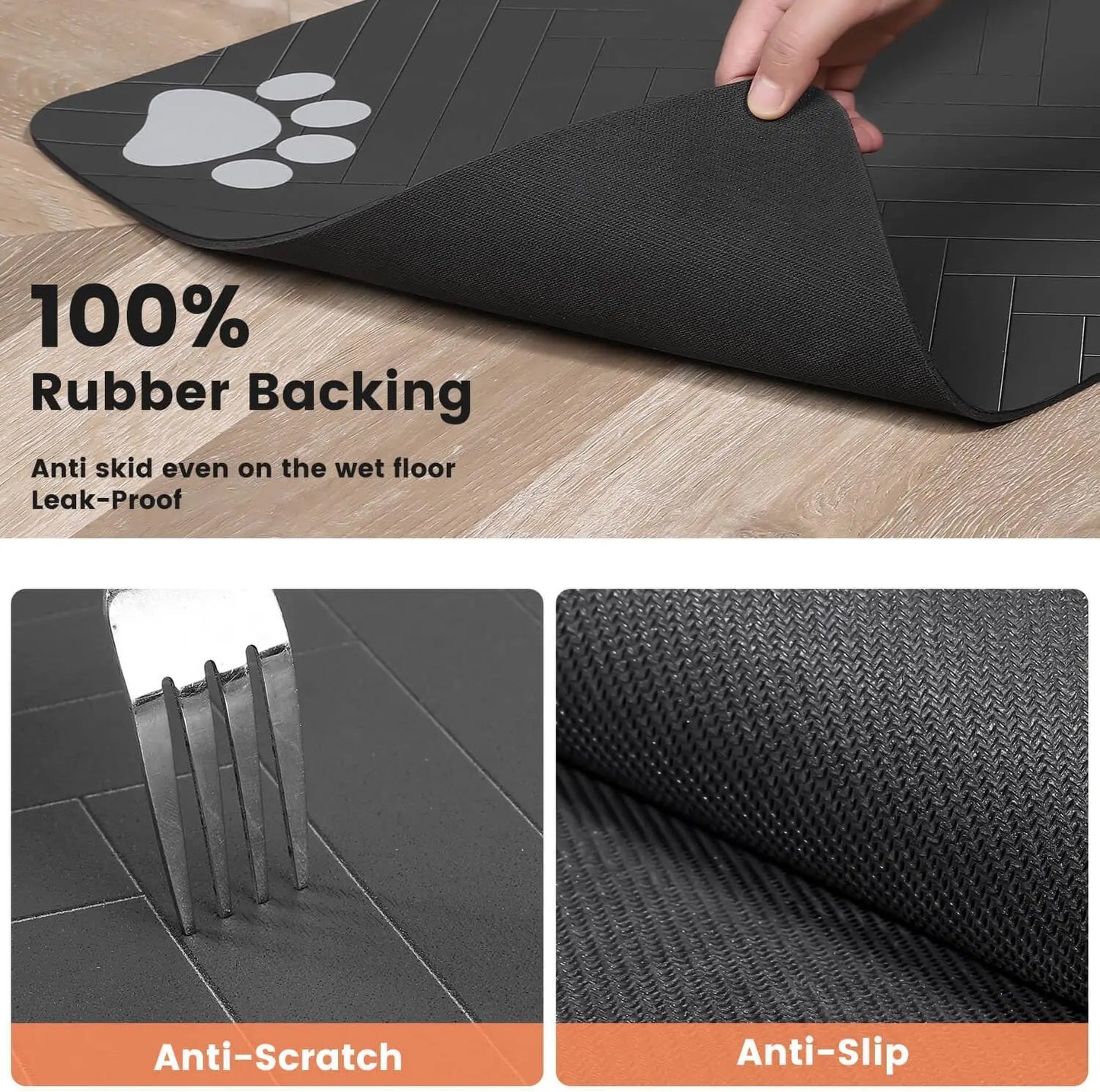 Pet Feeding Mat – Tappetino Sottociotola Super Assorbente per Cani e Gatti, Tovaglietta Impermeabile in Gomma ad Asciugatura Rapida per Cibo e Acqua