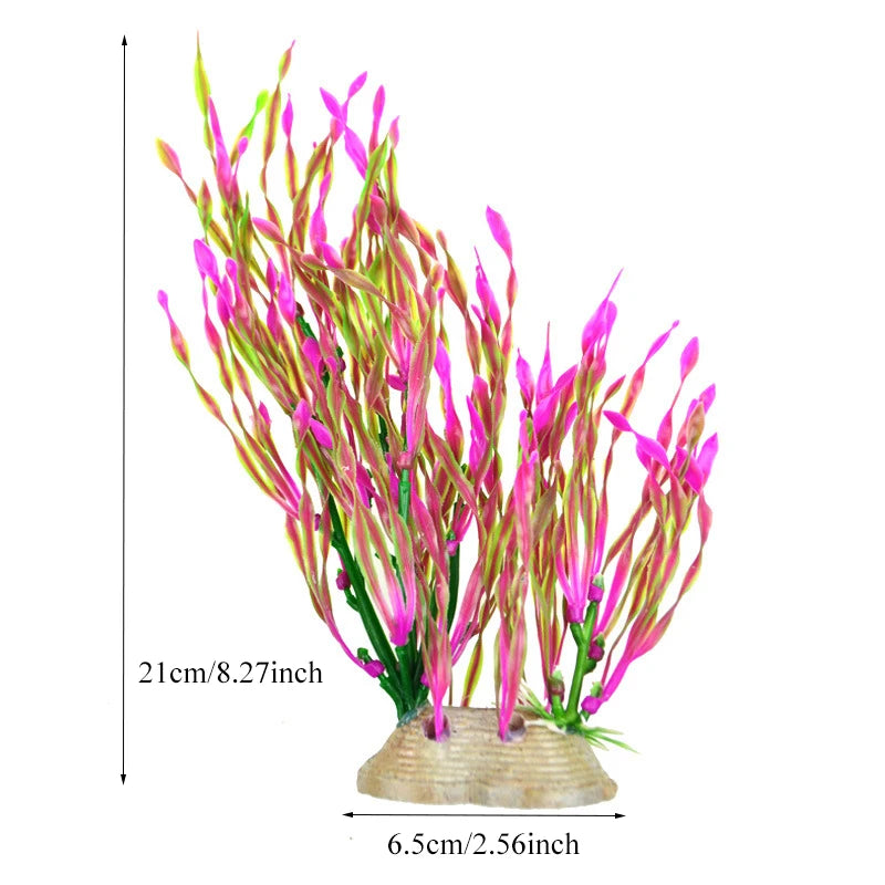 Pianta Artificiale per Acquario – Decorazione Realistica in Plastica – Erba Acquatica Subacquea per Allestimento Vasca Pesci