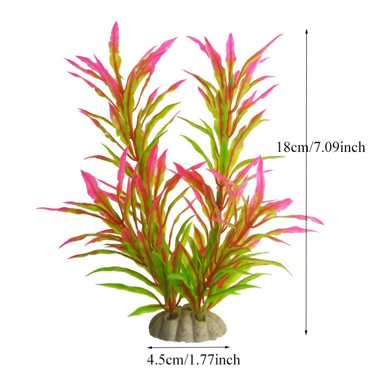 Pianta Artificiale per Acquario – Decorazione Realistica in Plastica – Erba Acquatica Subacquea per Allestimento Vasca Pesci