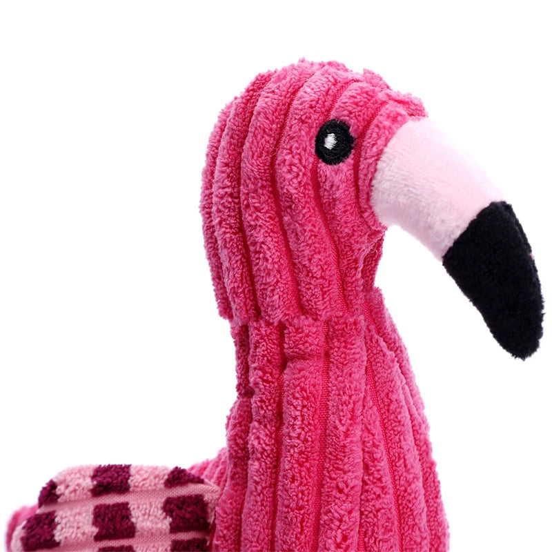 Gioco Peluche per Cani con Squeaker e Corda | Fenicottero Interattivo