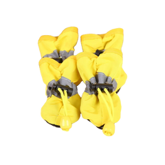 Scarpette Antipioggia per Cani – Set 4 Scarpe Antiscivolo Regolabili per Zampe – XXS-XXL – YELLOW