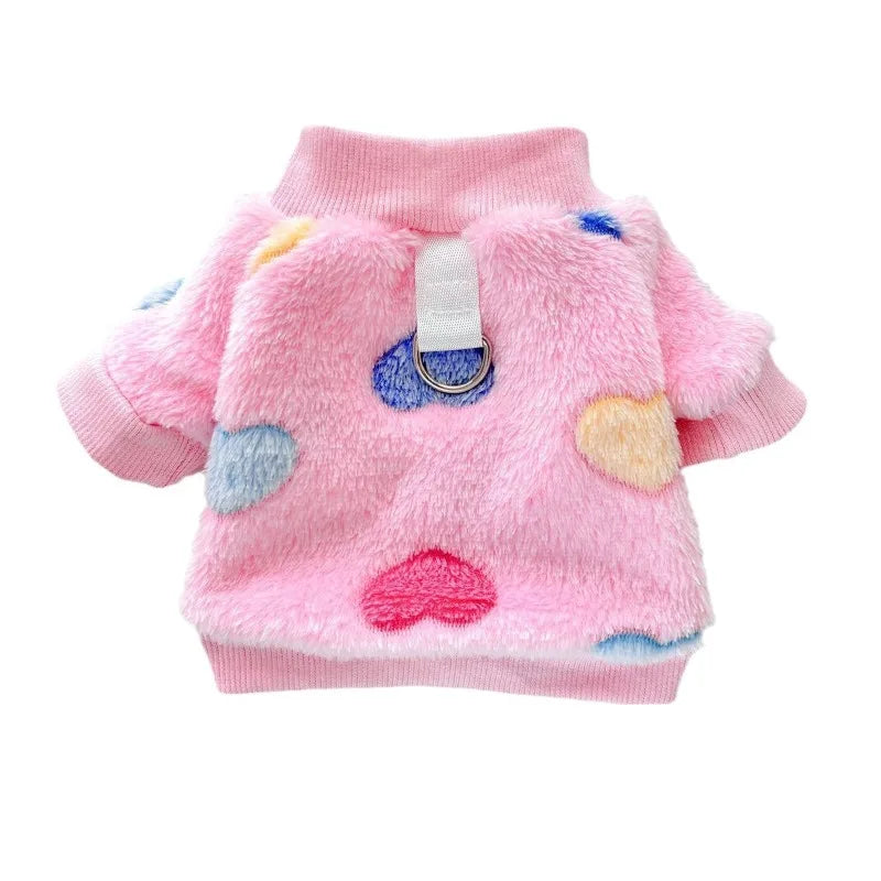 Giacca Invernale Super Morbida per Cani con Stampa Cuori | XS-XL