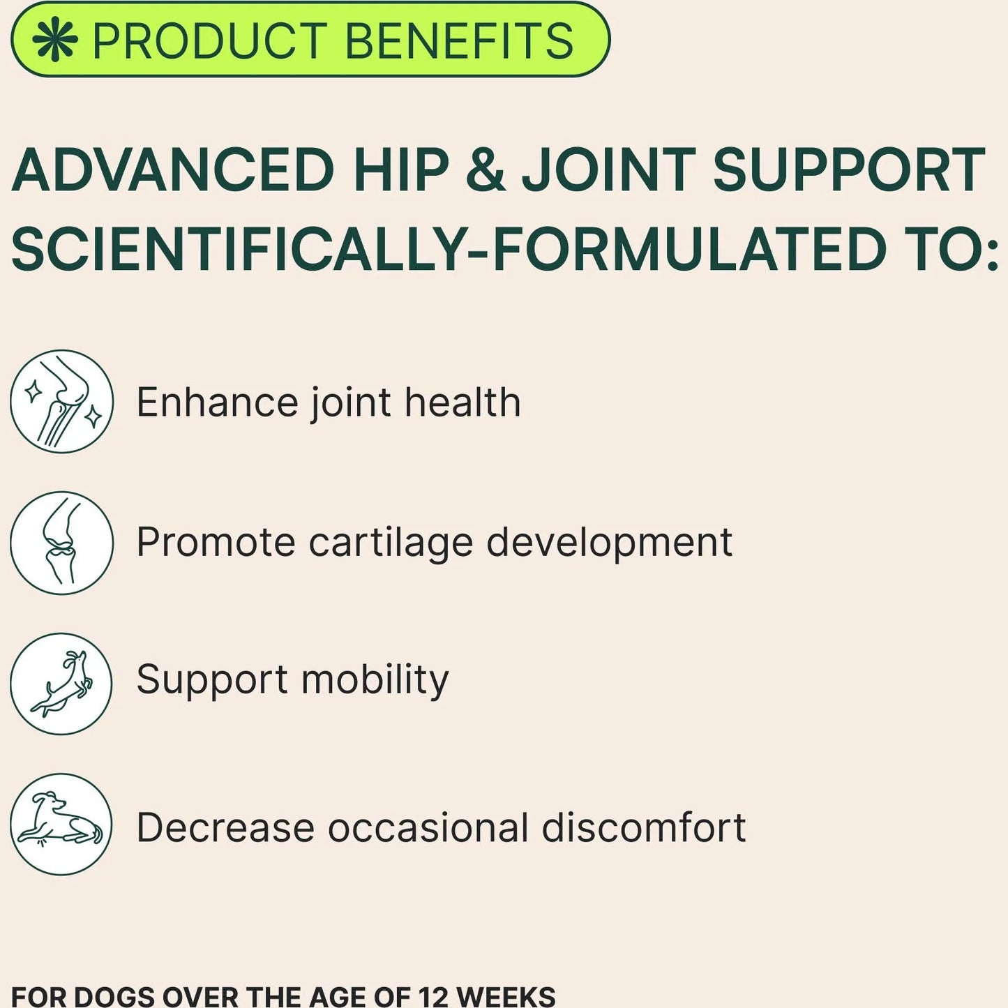 Advanced Hip & Joint Support – Integratore Articolazioni Cani con Glucosamina, MSM e Omega-3 – Soft Chews