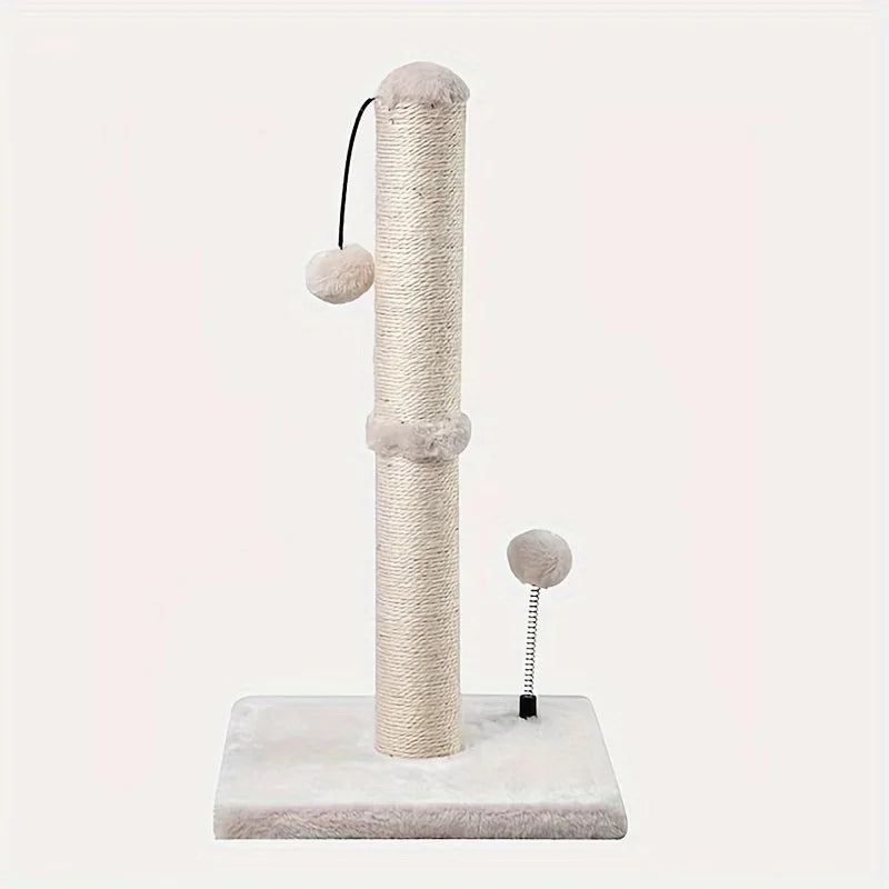 Tiragraffi a Colonna Premium Basic – Postazione in Sisal Naturale con Pallina Pendente per Gatti Indoor - Partenopet