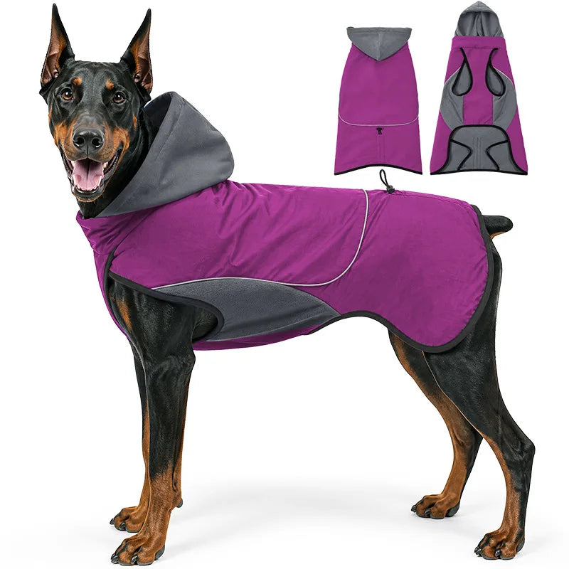 Cappotto Invernale per Cani con Cappuccio e Fascia Riflettente | S-XXXL