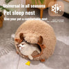 Cuccia Chiusa per Gatti a Forma di Yak – Casetta Calda Invernale Semi-Chiusa con Cuscino Rimovibile – Nido per Gatti e Cani Piccola Taglia