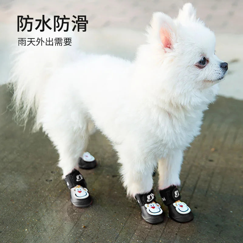 Scarpe Impermeabili per Cani in PVC Antiscivolo | Set 4 Stivaletti S-XXL