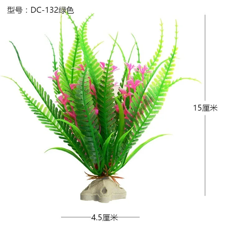 Pianta Artificiale per Acquario – Decorazione Realistica in Plastica – Erba Acquatica Subacquea per Allestimento Vasca Pesci