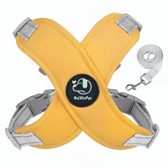 Pettorina Riflettente per Cani con Guinzaglio 1,5 m – Morbida, Traspirante e Regolabile – Yellow