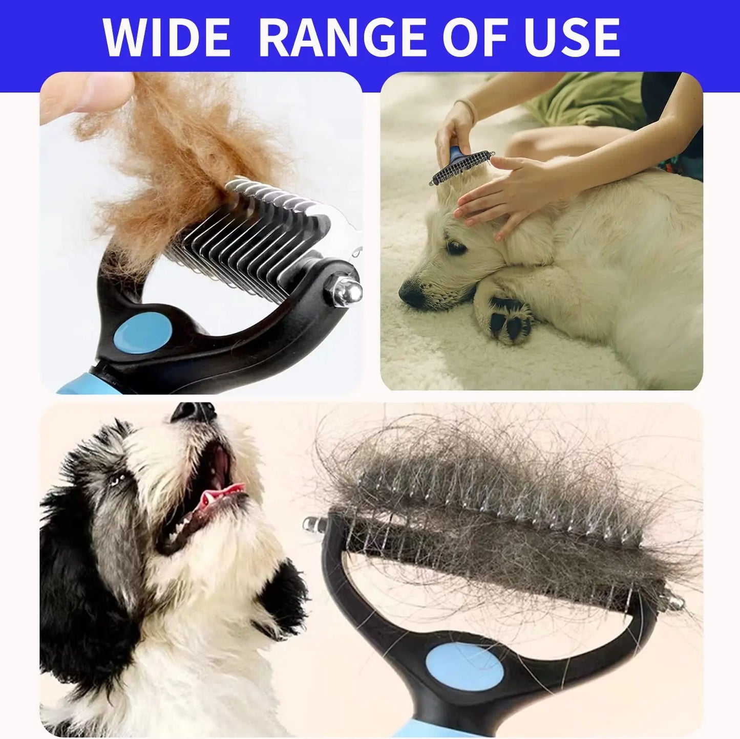 Spazzola Sottopelo Professionale per Cani e Gatti – Pettine Taglianodi e Strumento Deshedding per Rimozione del Pelo Morto