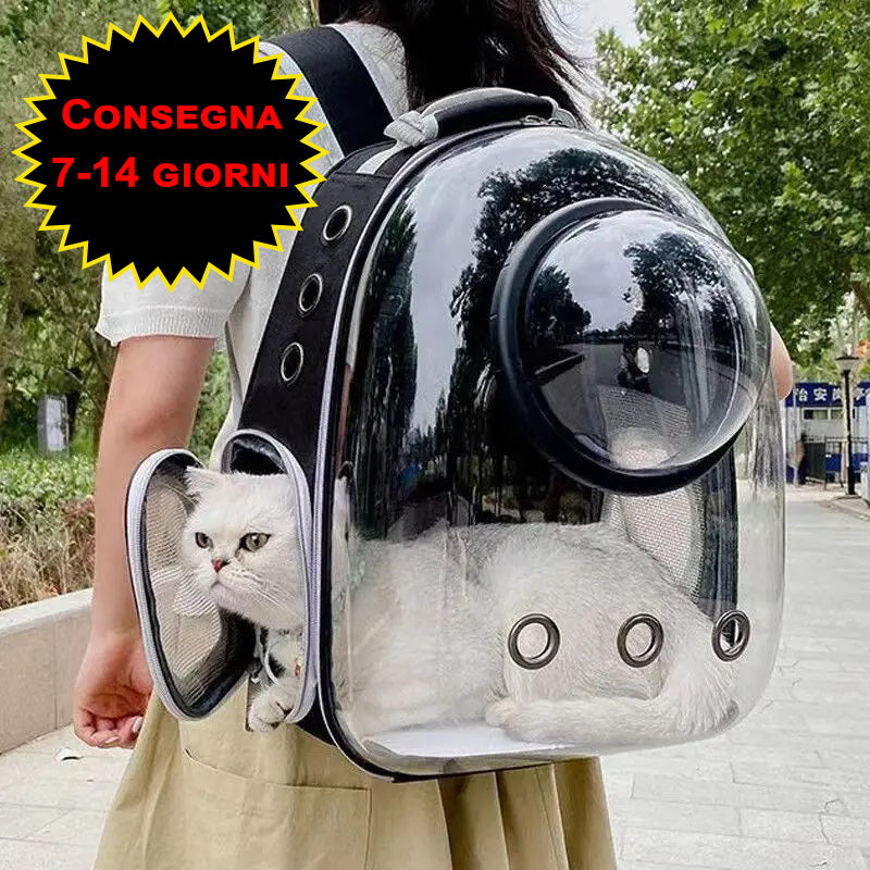 Zaino Trasportino Trasparente per Cani e Gatti Zaino Trasportino Traspirante