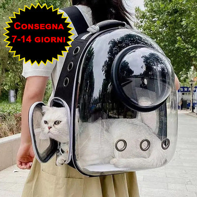 Zaino Trasportino Trasparente per Cani e Gatti Zaino Trasportino Traspirante