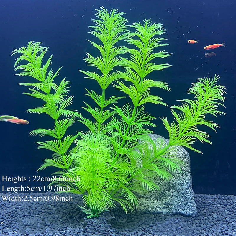 Pianta Artificiale per Acquario – Decorazione Realistica in Plastica – Erba Acquatica Subacquea per Allestimento Vasca Pesci