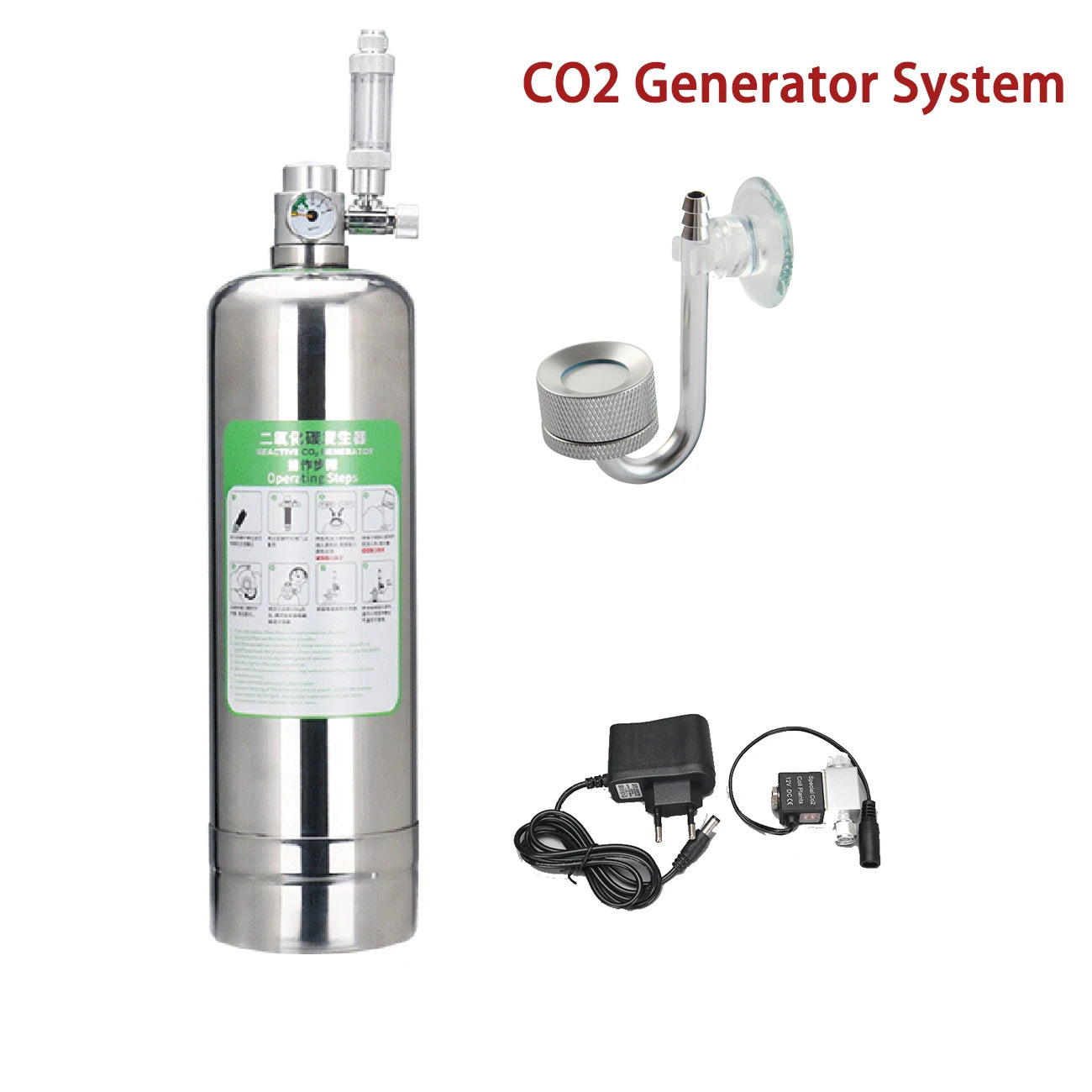Generatore CO2 Acquario Professionale in Acciaio Inox | Kit Reattore 1L/2L - Partenopet