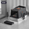 Lettiera Chiusa XXL per Gatti con Base in Acciaio Inox e Tetto Removibile 60×41×39 cm