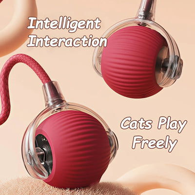 Pallina Interattiva Intelligente per Gatti – Gioco Elettrico Automatico Ricaricabile USB-C in Silicone e ABS con Effetto Coda e Movimento Antistacolo - Partenopet