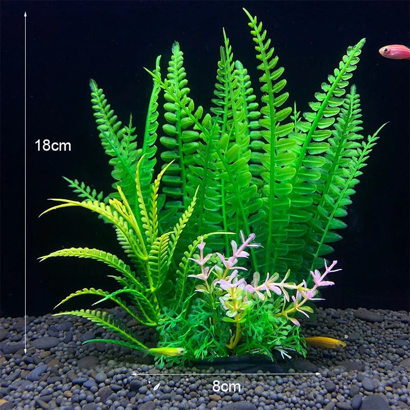 Pianta Artificiale per Acquario – Decorazione Realistica in Plastica – Erba Acquatica Subacquea per Allestimento Vasca Pesci