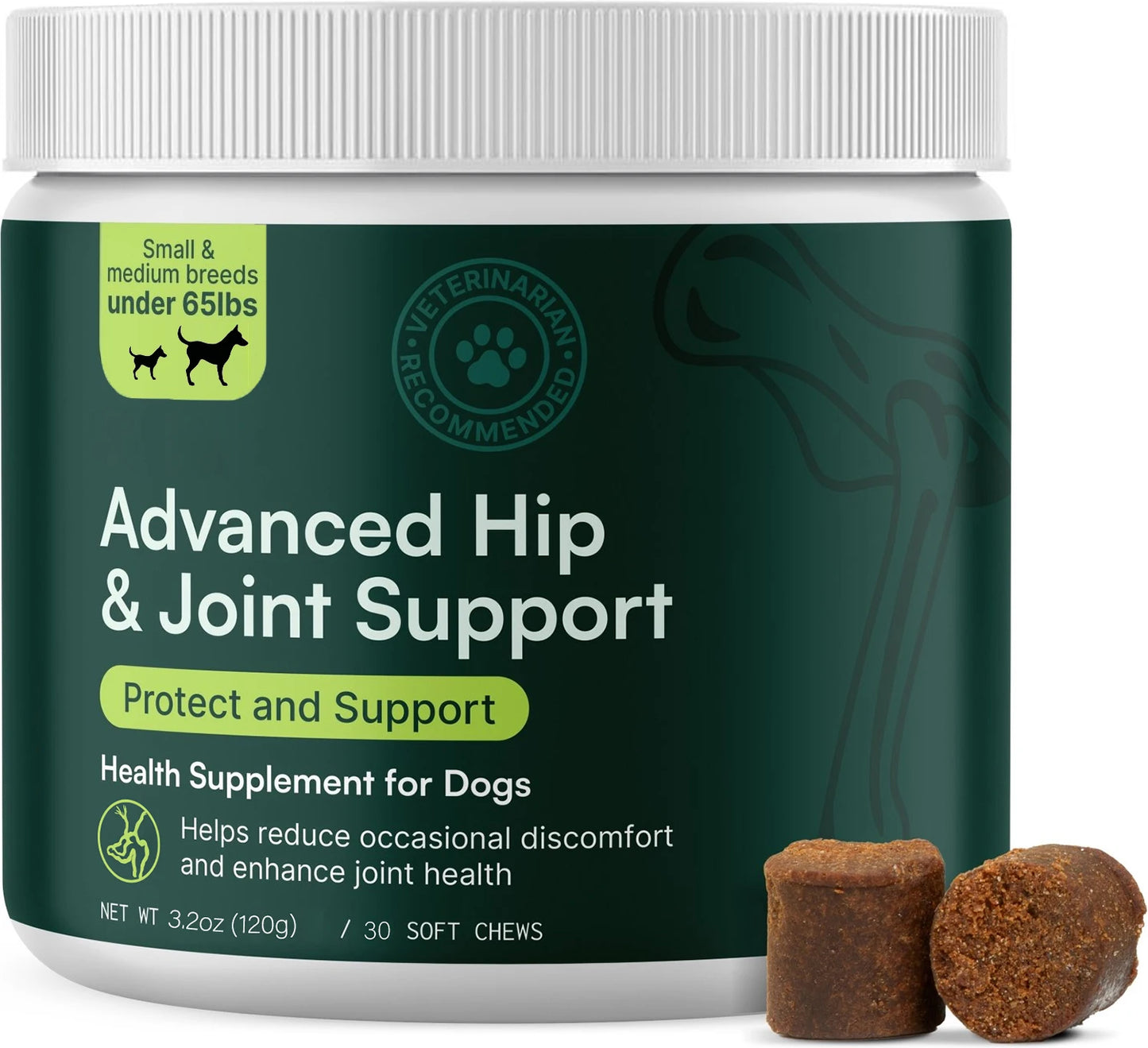 Advanced Hip & Joint Support – Integratore Articolazioni Cani con Glucosamina, MSM e Omega-3 – Soft Chews