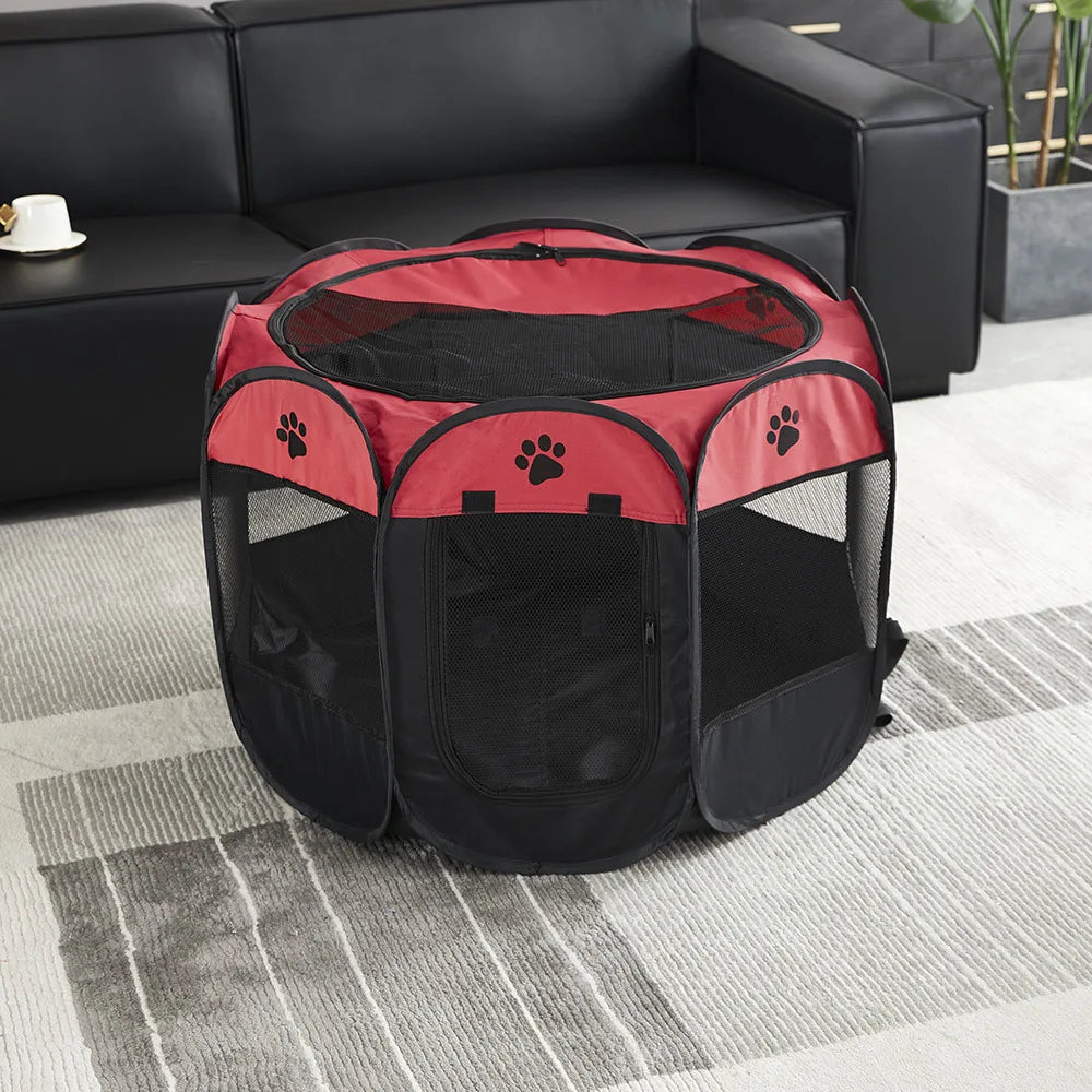 Recinto Pieghevole per Cani e Gatti | Box Ottagonale in Tessuto Oxford Traspirante e Portatile