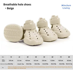 Sandali Estivi per Cani Traspiranti e Antiscivolo | Scarpe Protettive Leggere – White (pack of 4)