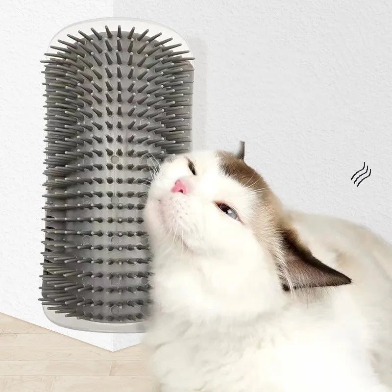 Spazzola Massaggiante ad Angolo per Gatti | Cat Corner Brush con Raccogli Pelo Rimovibile