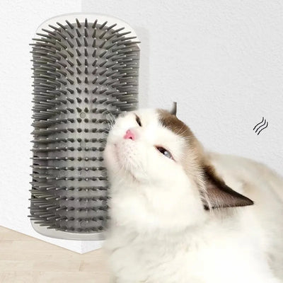 Spazzola Massaggiante ad Angolo per Gatti | Cat Corner Brush con Raccogli Pelo Rimovibile