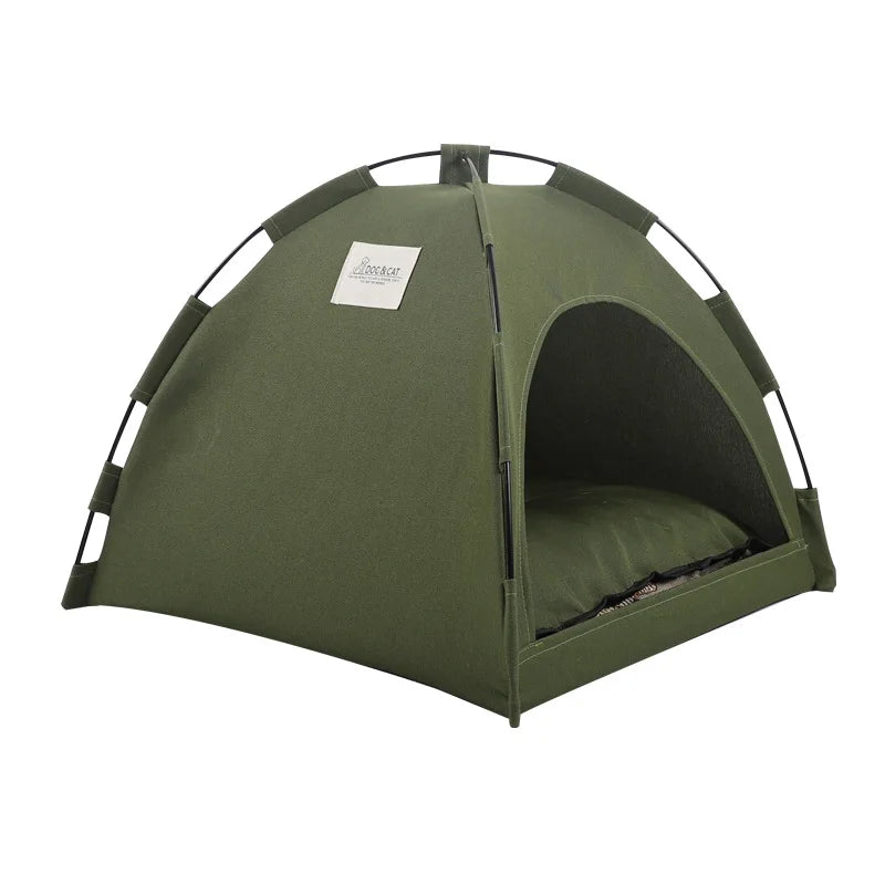 Cuccia Tenda Pieghevole per Gatti – Casetta Portatile 4 Stagioni con Tappetino Fresco – Nido Traspirante per Animali Domestici