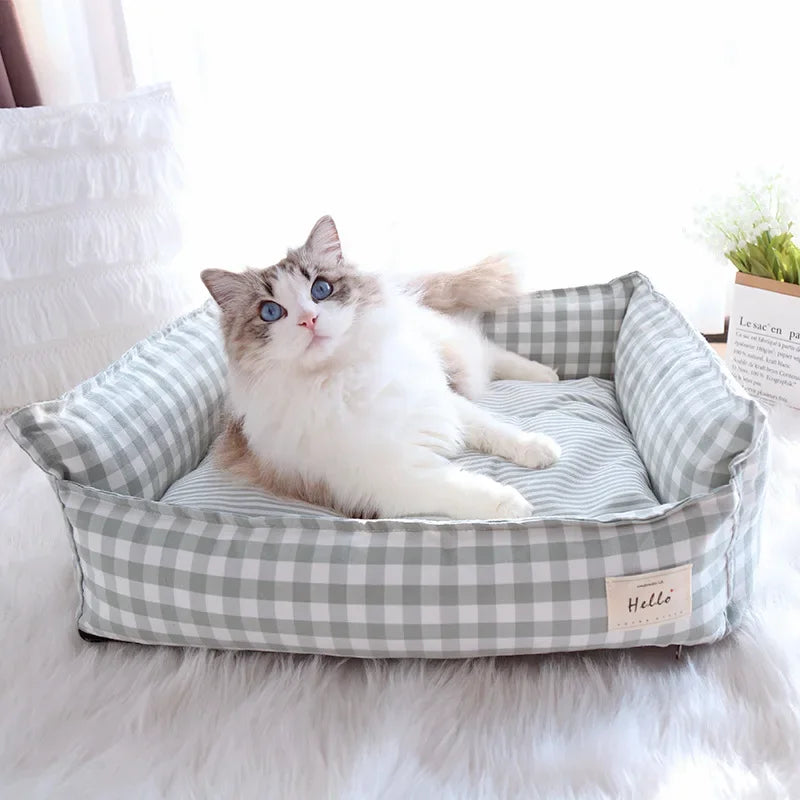 Cuccia Divanetto per Cani e Gatti – Letto Morbido da Interno con Bordi Rialzati – Taglie S e M