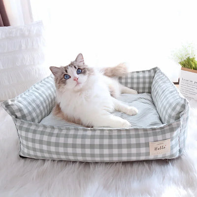 Cuccia Divanetto per Cani e Gatti – Letto Morbido da Interno con Bordi Rialzati – Taglie S e M