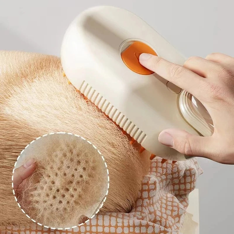 Spazzola a vapore 3 in 1 per Gatti, pettine per gatti a vapore, con impugnatura girevole a 360°, pettine massaggiante multifunzionale in silicone