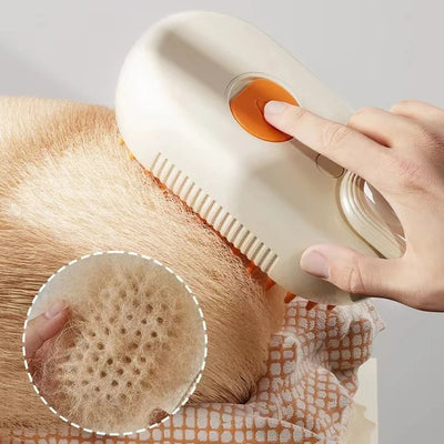 Spazzola a vapore 3 in 1 per Gatti, pettine per gatti a vapore, con impugnatura girevole a 360°, pettine massaggiante multifunzionale in silicone