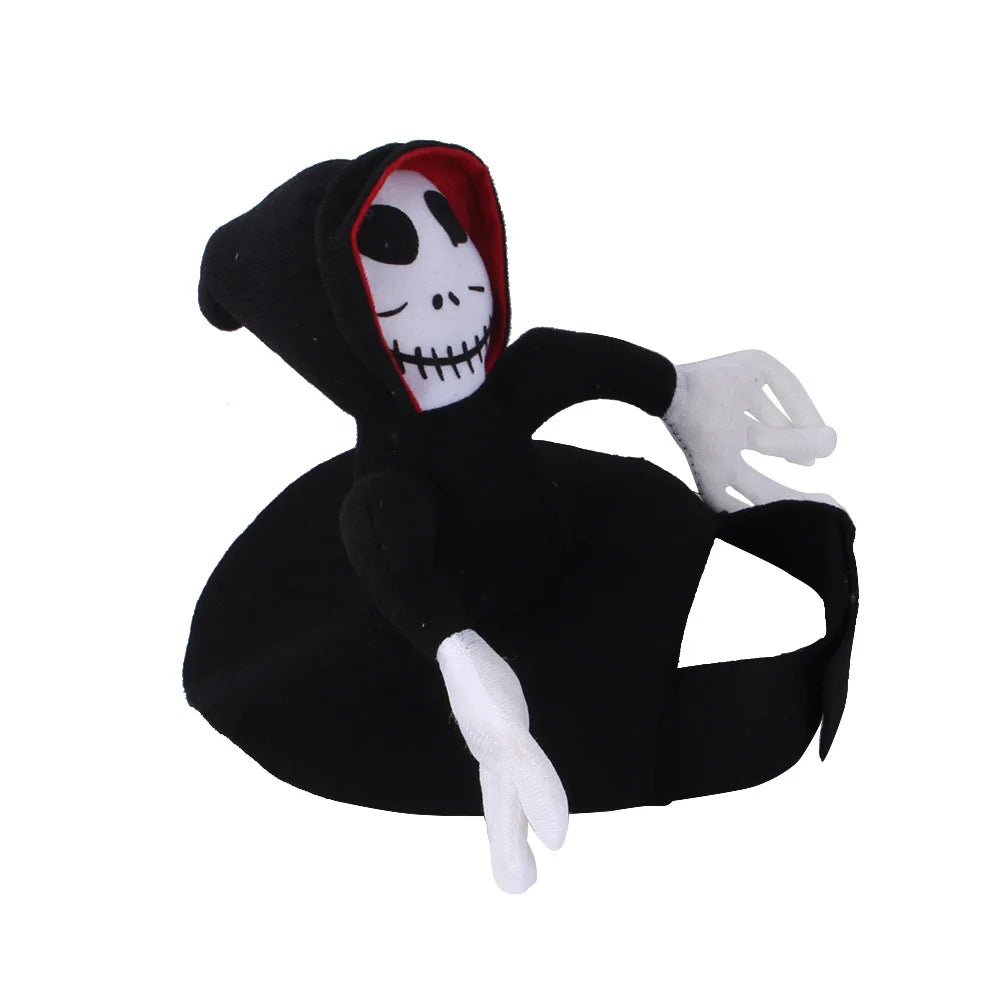 Costume Mietitore Halloween per Cani – Scheletro Rider Divertente per Cani Piccoli, Medi e Grandi