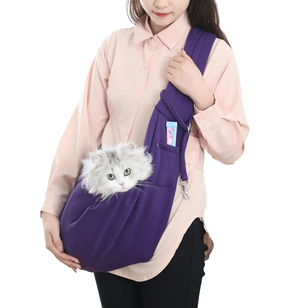 Marsupio per Cani e Gatti fino a 7,5 kg | Borsa a Tracolla Traspirante per Viaggio e Passeggiate | Trasportino Morbido e Sicuro per Cani di Piccola Taglia e Gatti - Partenopet