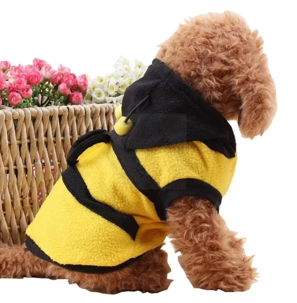 Costume Ape per Cani e Gatti – Felpa Calda con Cappuccio, Antenne e Ali