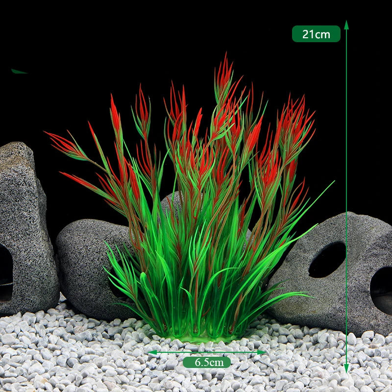 Pianta Artificiale per Acquario – Decorazione Realistica in Plastica – Erba Acquatica Subacquea per Allestimento Vasca Pesci